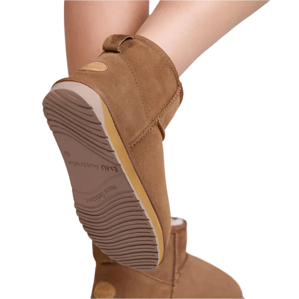 Bottes Compensées Basses EMU Australia Marron Daim - Doublure Peau De Mouton - Taille 38/5