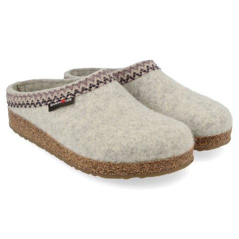 Haflinger Slipper Zig Zag Silver Grey