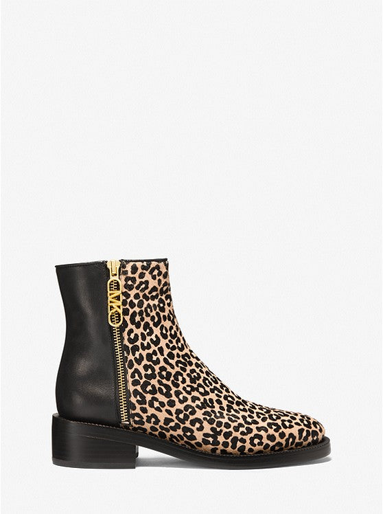 Michael Kors Regan Leopard Print Calf Hair and Leather Ankle Boot