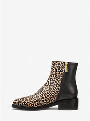 Michael Kors Regan Leopard Print Calf Hair and Leather Ankle Boot