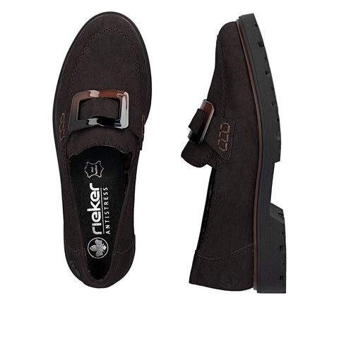 Rieker 4553-25 Choc Brown Loafer