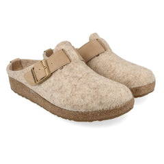 Haflinger GZB Buckle Slipper/Clog Natural