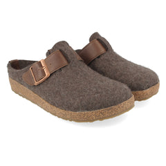 Haflinger GZB Buckle Slipper/Clog Brown