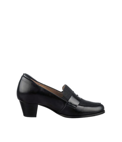 PieSanto 225467 Block Heel Loafer Black