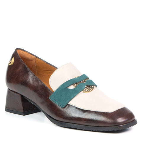 Glamile Penny Heeled Loafer Brown