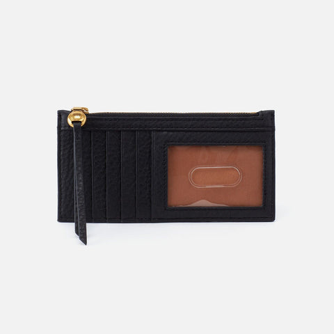 Hobo Carte Card Case In Pebbled Leather Black