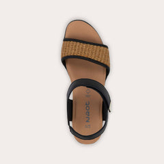 Naot Summer Raffia Black/Tan