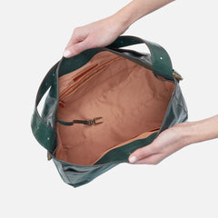 Hobo Render Shoulder Bag Polished Leather Sage Leaf