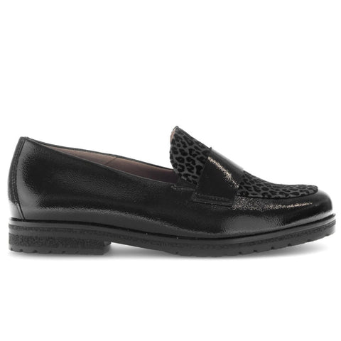 Gabor 72.042.27 Loafer Black Patent/Suede Print