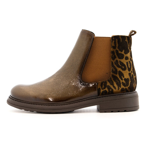 Folie's CV-6404 Bootie Bronze & Leopard