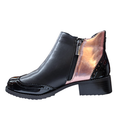 Valdini Marie 25XO Bootie Black Leather/Patent Combo