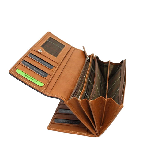 The Trend 588344 Long Italian Leather Wallet RIFD Tan