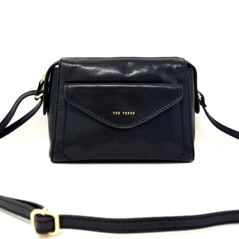 The Trend 9403033 Tamerice Leather Shoulder/Crossbody Black
