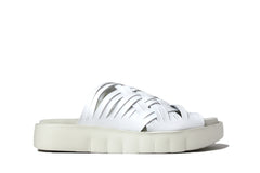 Bos & Co Rised Slide Leather White