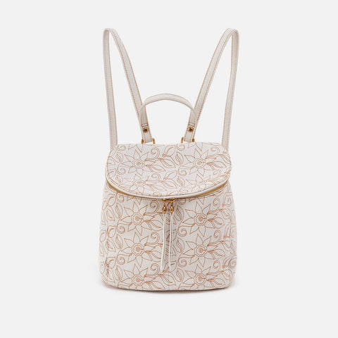Hobo River Embroidered Backpack White