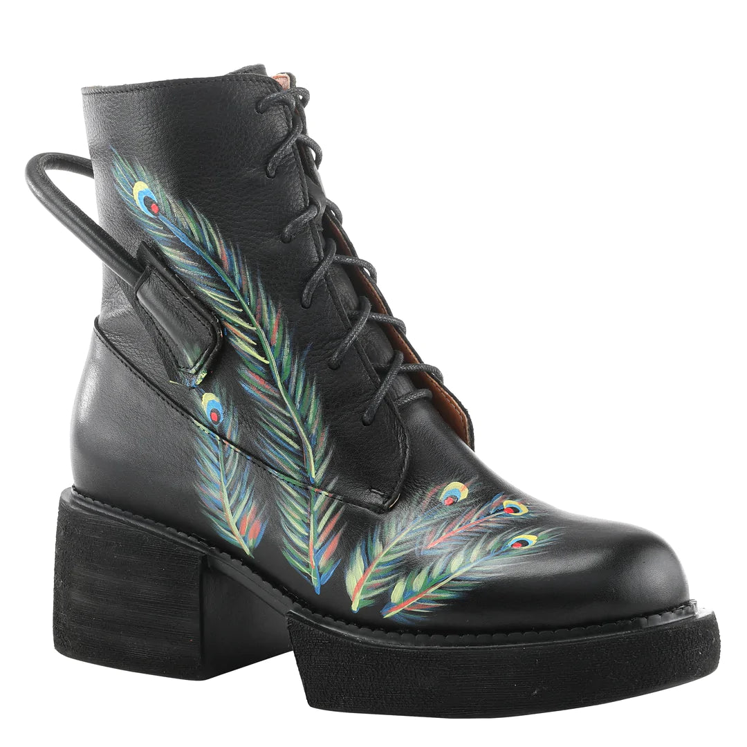 L'Artiste Bootie Feathered Black