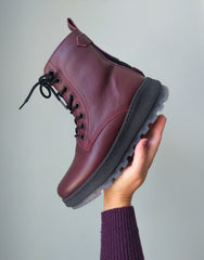 On Foot 35022  Burgundy Lace Up Bootie
