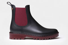 Toni Pons Cavour Black/Burgundy Rubber Boot