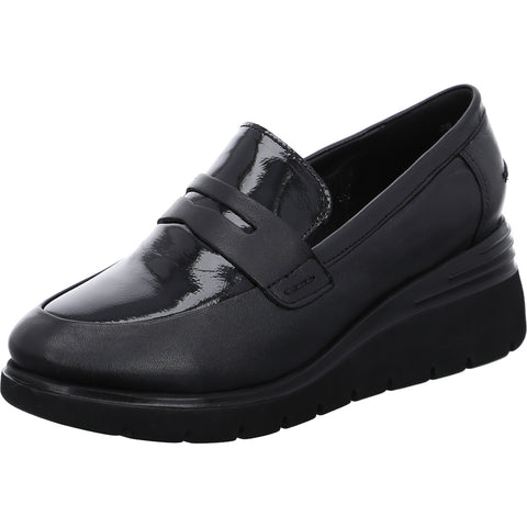 Ara 12-53702 Blair Wedge Loafer Black Leather/Patent
