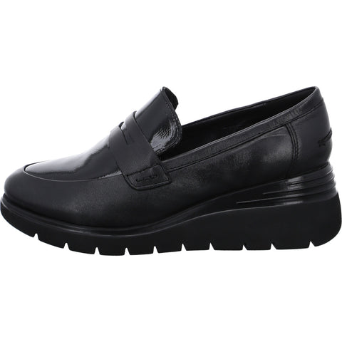 Ara 12-53702 Blair Wedge Loafer Black Leather/Patent